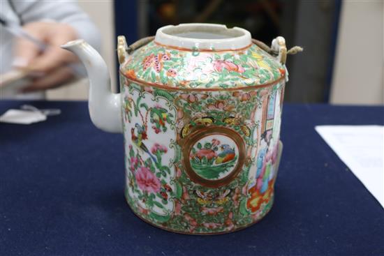 A Chinese famille rose teapot and cover